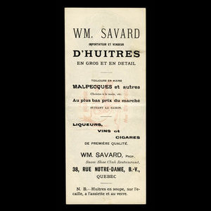 Canada, Wm. Savard, no denomination : 1915