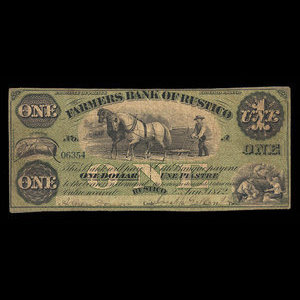 Canada, Farmers Bank of Rustico, 1 dollar : January 2, 1872