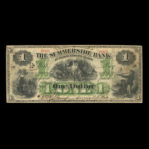 Canada, Summerside Bank of Prince Edward Island, 1 dollar : December 1, 1884