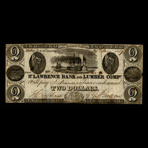 Canada, St. Lawrence Bank & Lumber Company, 2 dollars : May 25, 1837