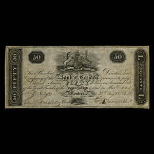 Canada, Bank of Canada, 50 dollars : August 25, 1818