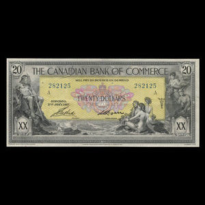 Canada, Canadian Bank of Commerce, 20 dollars : January 2, 1917