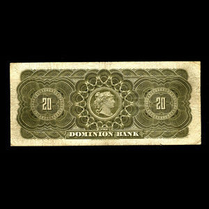 Canada, Dominion Bank, 20 dollars : October 1, 1897