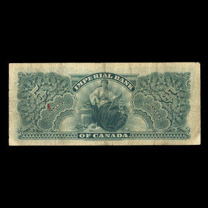 Canada, Imperial Bank of Canada, 5 dollars : May 1, 1906