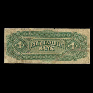 Canada, Royal Canadian Bank, 4 dollars : July 1, 1870