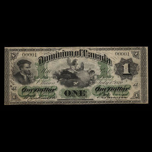 Canada, Dominion of Canada, 1 dollar : July 1, 1870