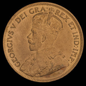 Canada, George V, 1 cent : 1916