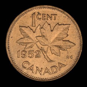 Canada, George VI, 1 cent : 1952