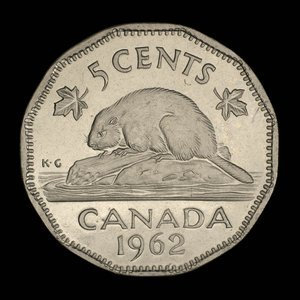 Canada, Elizabeth II, 5 cents : 1962