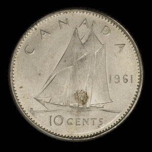 Canada, Elizabeth II, 10 cents : 1961