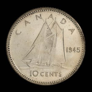 Canada, George VI, 10 cents : 1945