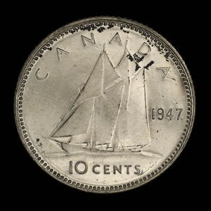 Canada, George VI, 10 cents : 1947