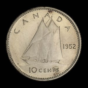 Canada, George VI, 10 cents : 1952