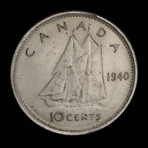 Canada, George VI, 10 cents : 1940