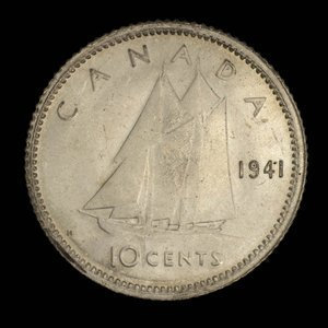 Canada, George VI, 10 cents : 1941