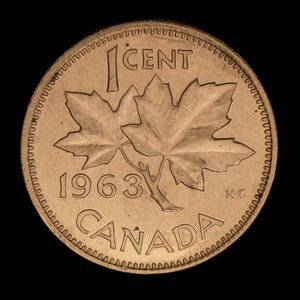 Canada, Elizabeth II, 1 cent : 1963