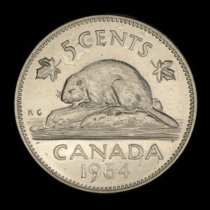 Canada, Elizabeth II, 5 cents : 1964