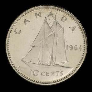 Canada, Elizabeth II, 10 cents : 1964