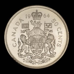 Canada, Elizabeth II, 50 cents : 1964