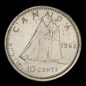 Canada, Elizabeth II, 10 cents : 1963