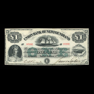 Canada, Union Bank of Newfoundland, 1 pound : May 1, 1880