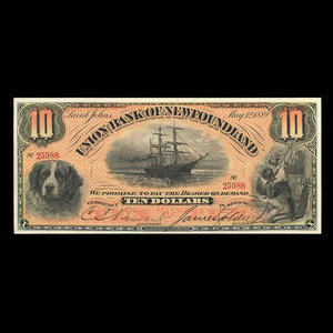 Canada, Union Bank of Newfoundland, 10 dollars : May 1, 1889