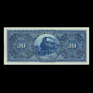 Canada, Union Bank of Newfoundland, 20 dollars : May 1, 1889