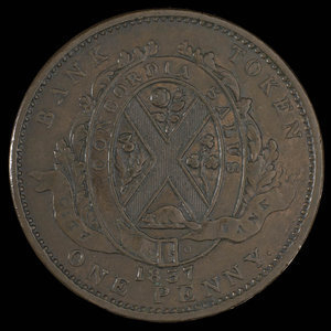 Canada, City Bank (Montreal), 1 penny : 1837