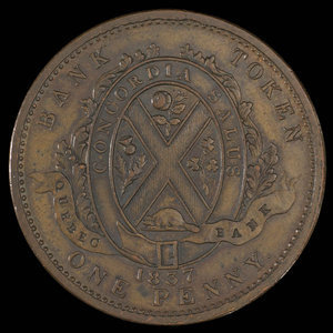 Canada, Quebec Bank, 1 penny : 1837