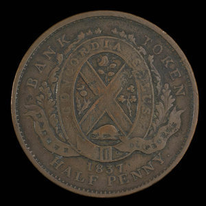 Canada, Banque du Peuple (People's Bank), 1/2 penny : 1837