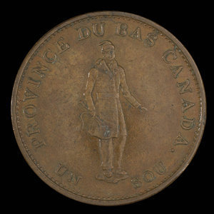 Canada, City Bank (Montreal), 1/2 penny : 1837