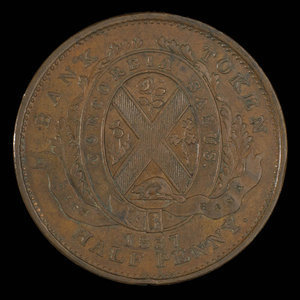 Canada, City Bank (Montreal), 1/2 penny : 1837