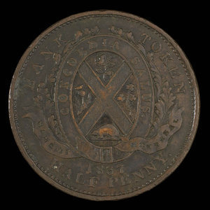 Canada, Bank of Montreal, 1/2 penny : 1837