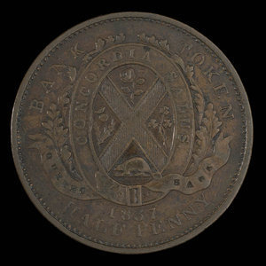 Canada, Quebec Bank, 1/2 penny : 1837