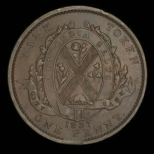 Canada, Bank of Montreal, 1 penny : 1837