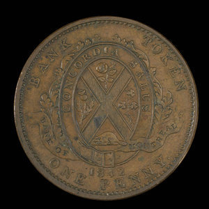 Canada, Bank of Montreal, 1 penny : 1842