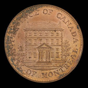 Canada, Bank of Montreal, 1/2 penny : 1844