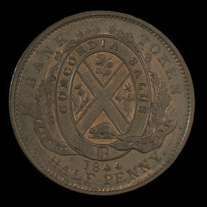 Canada, Bank of Montreal, 1/2 penny : 1844