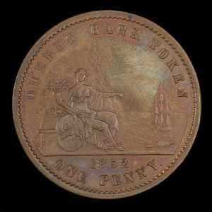 Canada, Quebec Bank, 1 penny : 1852