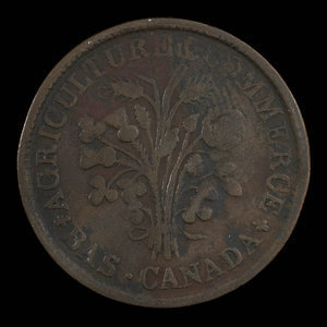 Canada, unknown, 1 sou : 1838