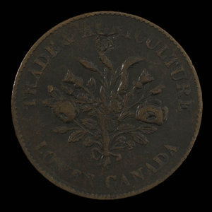 Canada, unknown, 1 sou : 1838