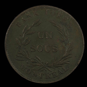 Canada, Bank of Montreal, 1 sou : 1838