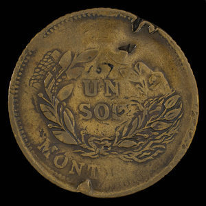 Canada, unknown, 1 sou : 1838