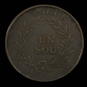 Canada, unknown, 1 sou : 1838