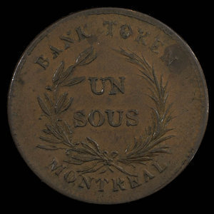 Canada, Bank of Montreal, 1 sou : 1838