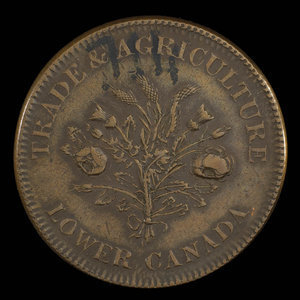 Canada, Bank of Montreal, 1 sou : 1838