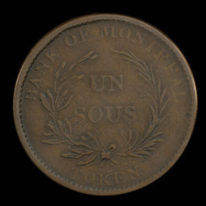 Canada, Bank of Montreal, 1 sou : 1838