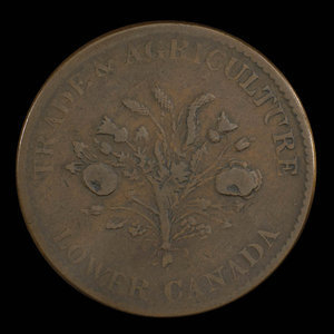 Canada, Bank of Montreal, 1 sou : 1838