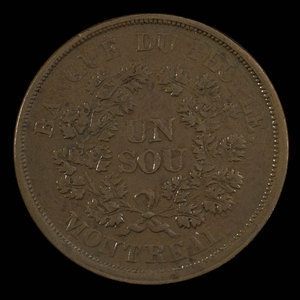 Canada, Banque du Peuple (People's Bank), 1 sou : 1838