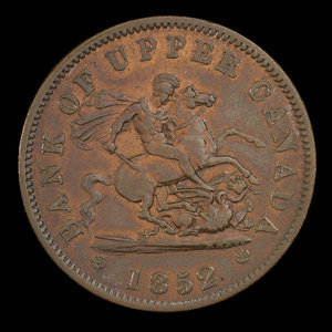 Canada, Bank of Upper Canada (York), 1 penny : 1852